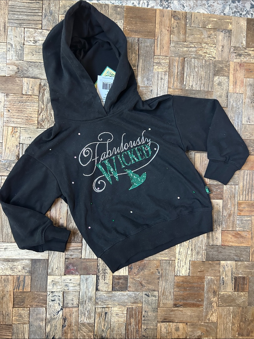 Black Fabulously Wicked Toddler Hoodie Rhinestones by Lola and the Boys NWT